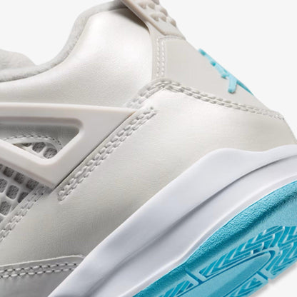 Air Jordan 4 Retro 'Photon Dust' (2025) (PS) [HV4682-014] Athletic Basketball Sports Sneakers in Photon Dust / Flat Pewter - White - Blue Chill for Unisex Little Kids Pre-School Boys Girls - AVBL MRKT (8)