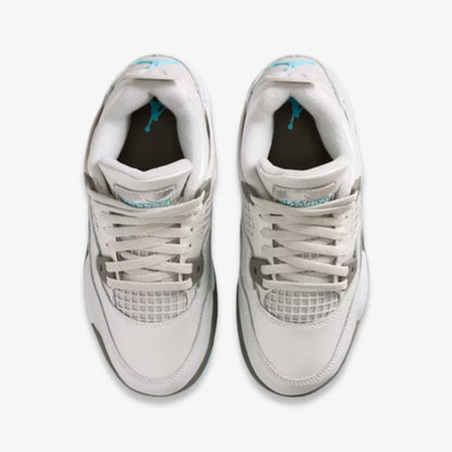 Air Jordan 4 Retro 'Photon Dust' (2025) (PS) [HV4682-014] Athletic Basketball Sports Sneakers in Photon Dust / Flat Pewter - White - Blue Chill for Unisex Little Kids Pre-School Boys Girls - AVBL MRKT (5)