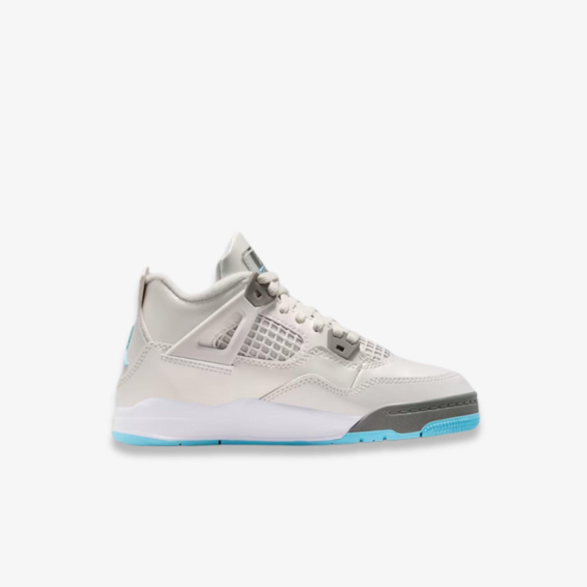 Air Jordan 4 Retro 'Photon Dust' (2025) (PS) [HV4682-014] Athletic Basketball Sports Sneakers in Photon Dust / Flat Pewter - White - Blue Chill for Unisex Little Kids Pre-School Boys Girls - AVBL MRKT (4)