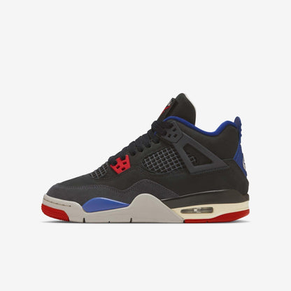 Air Jordan 4 Retro 'Rare Air' (2025) (GS) [IB4171-003] Athletic Basketball Sports Sneakers in Black / Fire Red - Deep Royal Blue for Unisex Youth Kids Junior Boys Girls - AVBL MRKT (2)