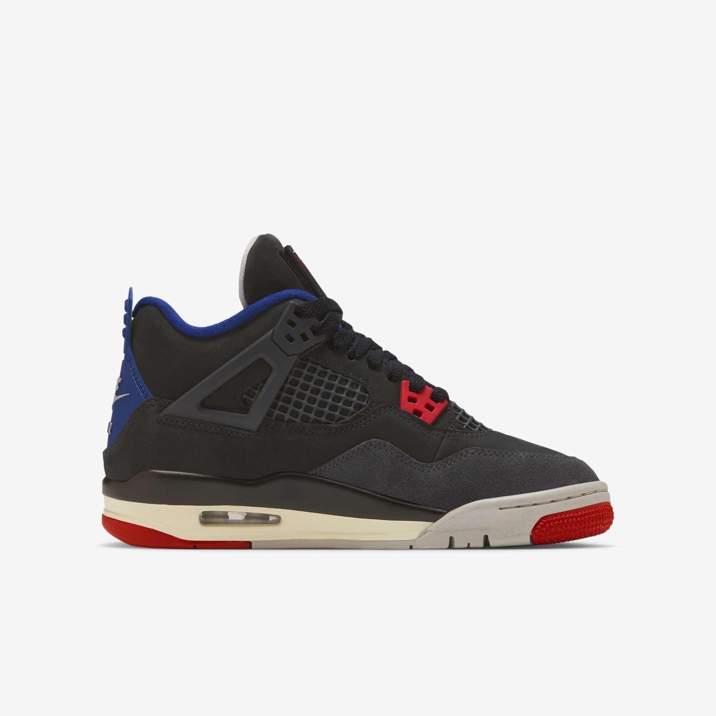 Air Jordan 4 Retro 'Rare Air' (2025) (GS) [IB4171-003] Athletic Basketball Sports Sneakers in Black / Fire Red - Deep Royal Blue for Unisex Youth Kids Junior Boys Girls - AVBL MRKT (4)