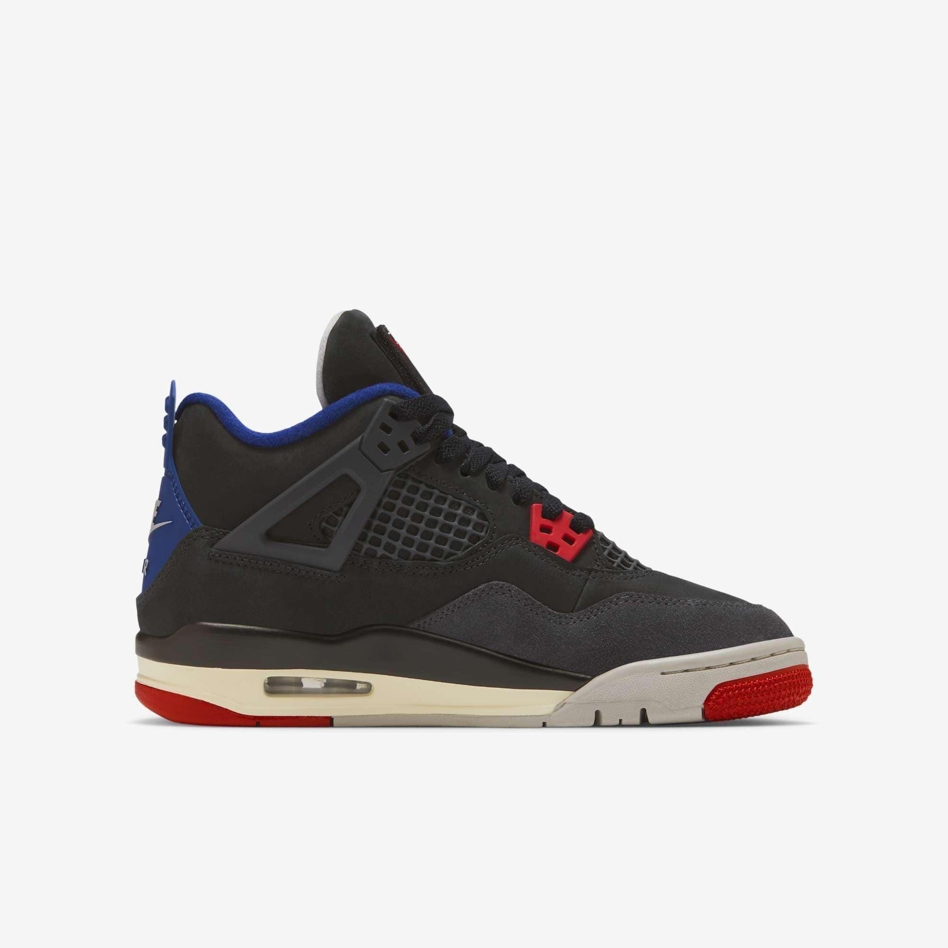 Air Jordan 4 Retro 'Rare Air' (2025) (GS) [IB4171-003] Athletic Basketball Sports Sneakers in Black / Fire Red - Deep Royal Blue for Unisex Youth Kids Junior Boys Girls - AVBL MRKT (4)