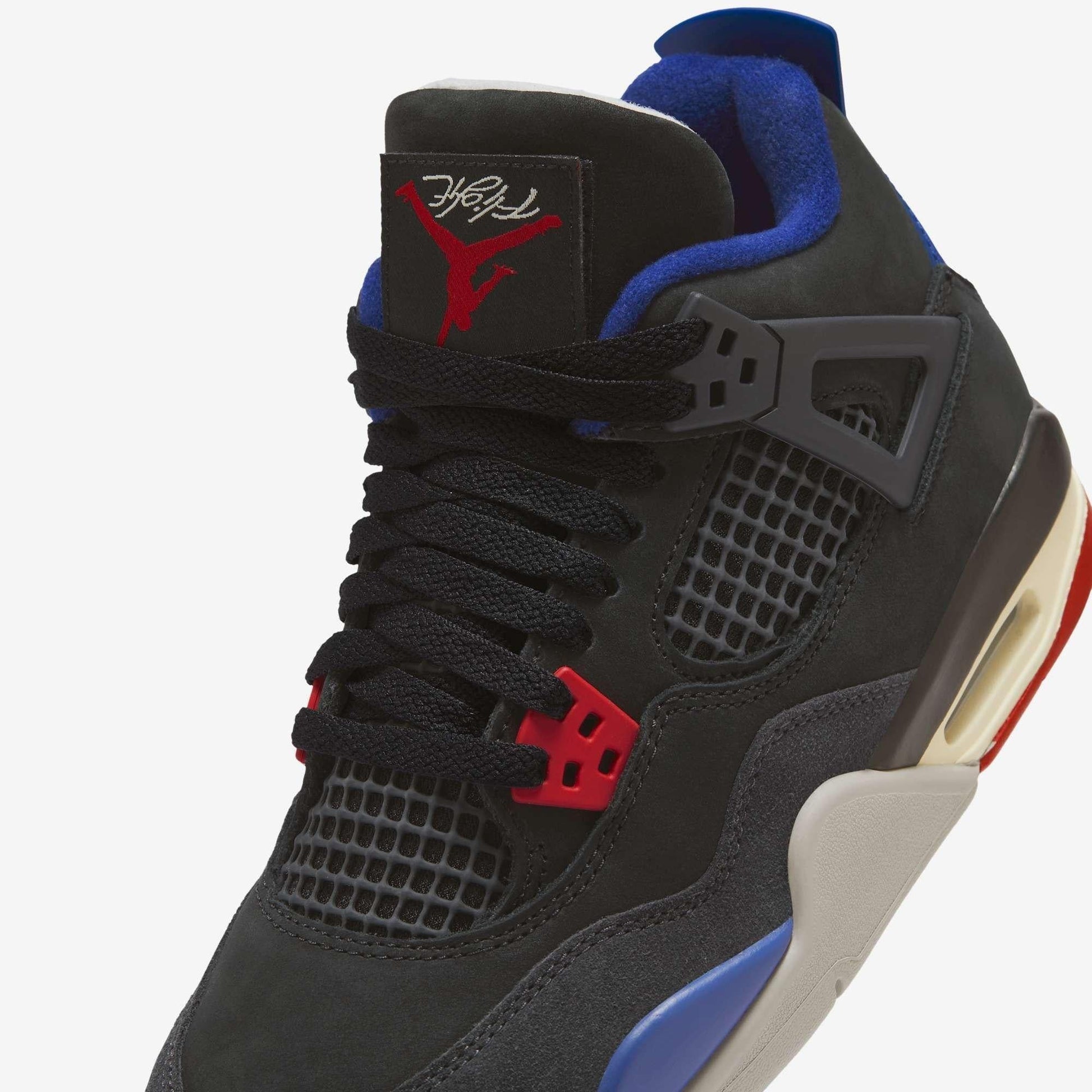 Air Jordan 4 Retro 'Rare Air' (2025) (GS) [IB4171-003] Athletic Basketball Sports Sneakers in Black / Fire Red - Deep Royal Blue for Unisex Youth Kids Junior Boys Girls - AVBL MRKT (7)