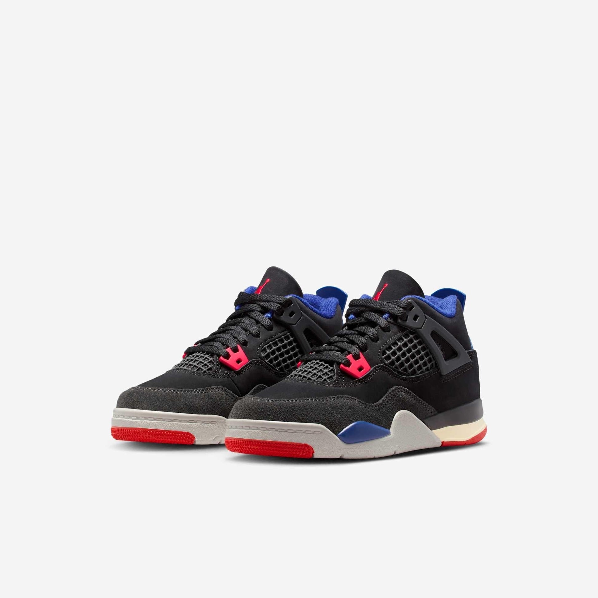 Air Jordan 4 Retro 'Rare Air' (2025) (PS) [IB4388-003] Athletic Basketball Sports Sneakers in Black / Fire Red - Deep Royal Blue for Unisex Little Kids Pre-School Boys Girls - AVBL MRKT (1)