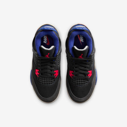 Air Jordan 4 Retro 'Rare Air' (2025) (PS) [IB4388-003] Athletic Basketball Sports Sneakers in Black / Fire Red - Deep Royal Blue for Unisex Little Kids Pre-School Boys Girls - AVBL MRKT (5)