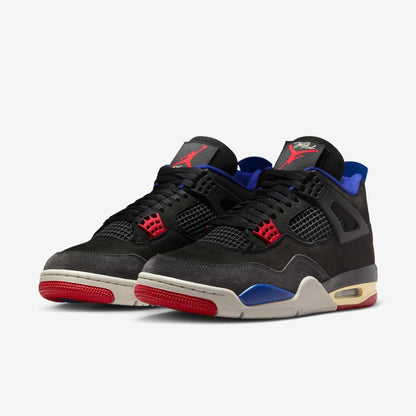 Air Jordan 4 Retro 'Rare Air - Gold Lettering' (2025) [FV5029-003-GL] Athletic Basketball Sports Sneakers in Black / Fire Red - Deep Royal Blue for Unisex Adult Mens - AVBL MRKT (1)