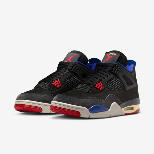 Air Jordan 4 Retro 'Rare Air - White Lettering' (2025) [FV5029-003-WL] Athletic Basketball Sports Sneakers in Black / Fire Red - Deep Royal Blue for Unisex Adult Mens - AVBL MRKT (1)