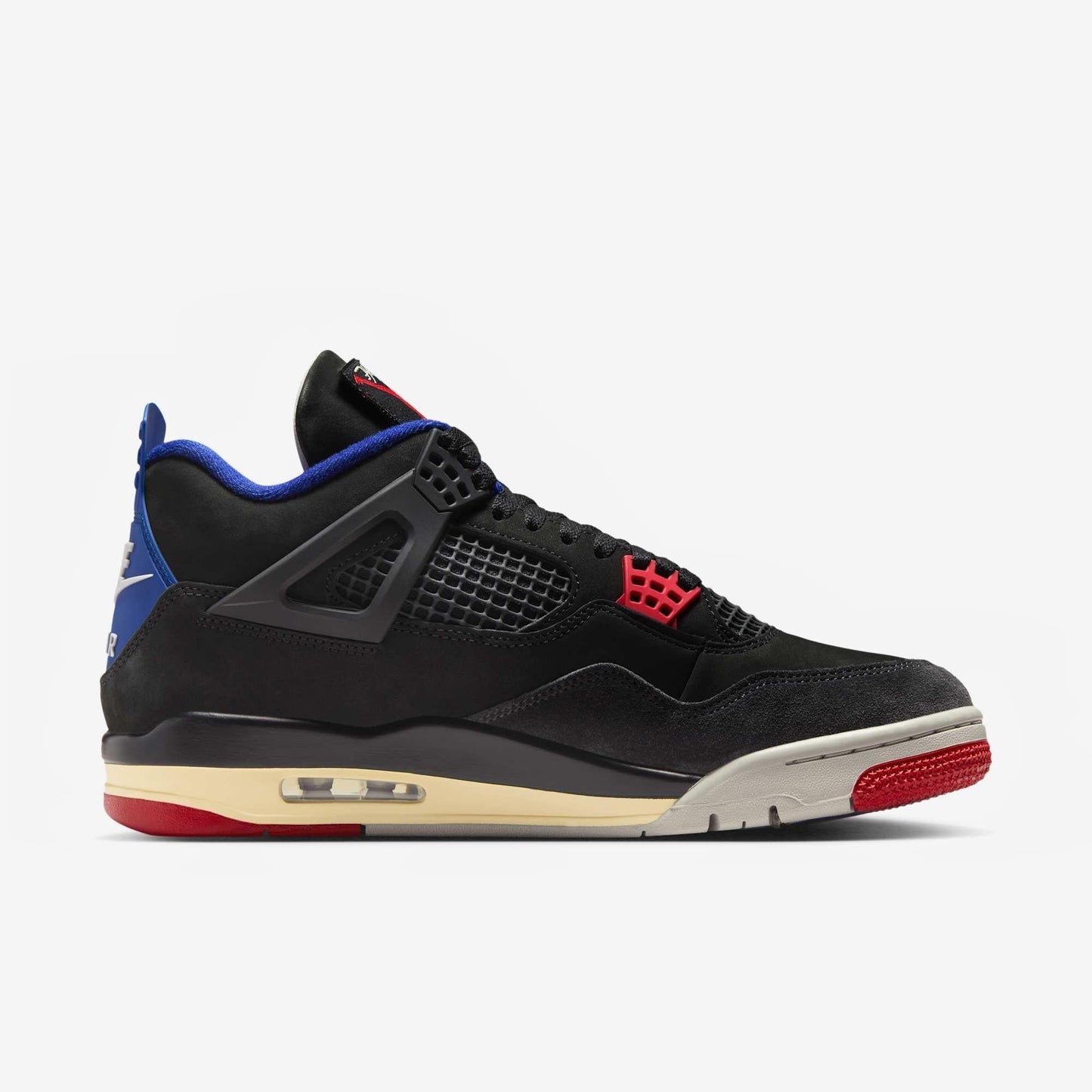 Air Jordan 4 Retro 'Rare Air - White Lettering' (2025) [FV5029-003-WL] Athletic Basketball Sports Sneakers in Black / Fire Red - Deep Royal Blue for Unisex Adult Mens - AVBL MRKT (4)