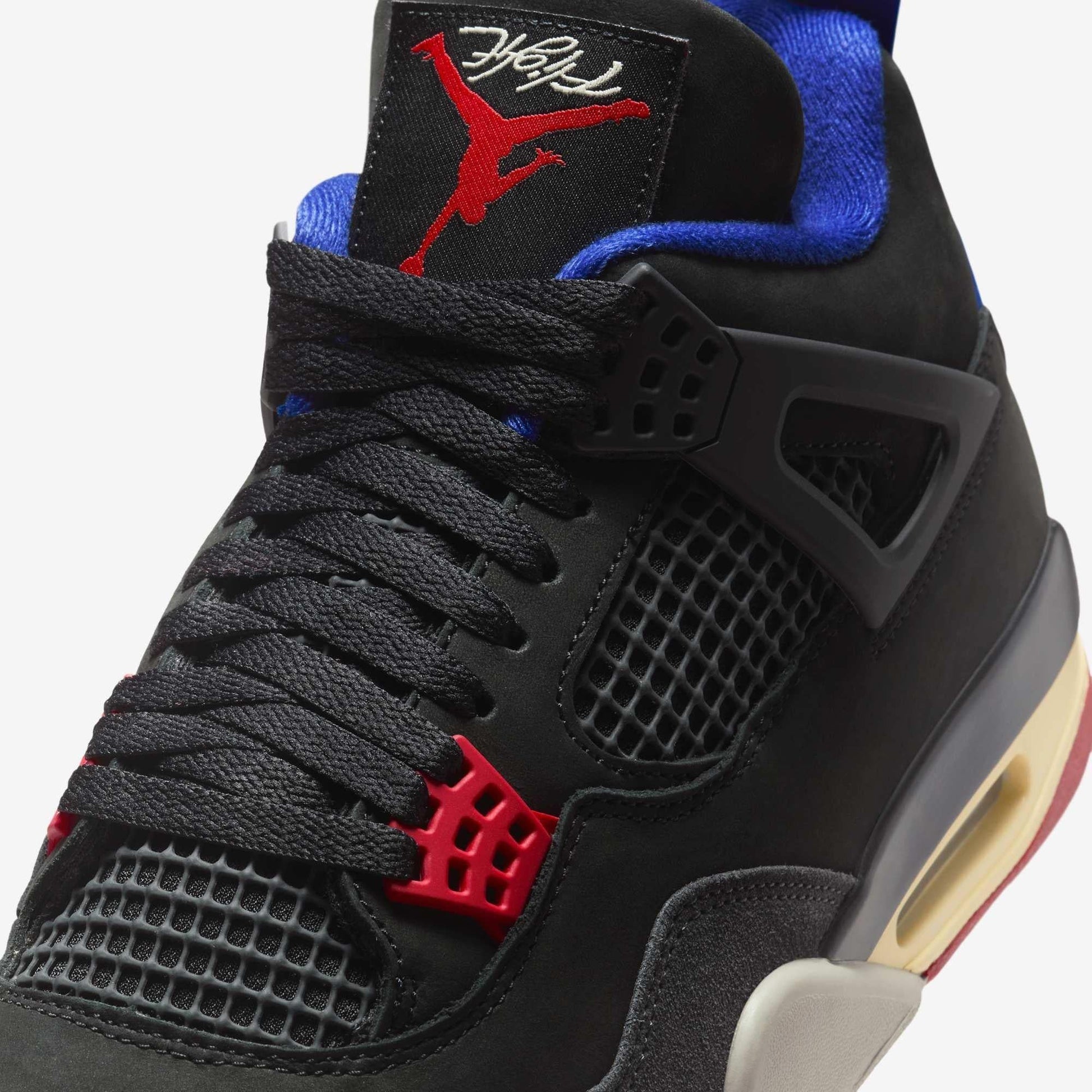 Air Jordan 4 Retro 'Rare Air - White Lettering' (2025) [FV5029-003-WL] Athletic Basketball Sports Sneakers in Black / Fire Red - Deep Royal Blue for Unisex Adult Mens - AVBL MRKT (7)