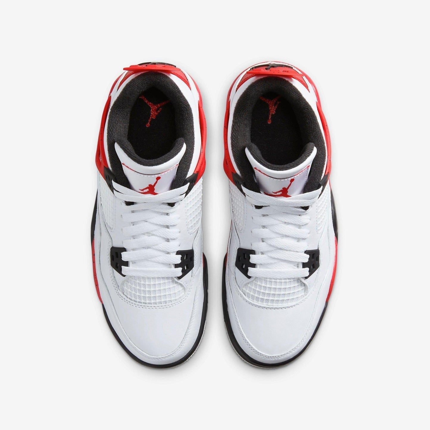Air Jordan 4 Retro 'Red Cement' (2023) (GS) [408452-161] Athletic Basketball Sports Sneakers in White / Fire Red - Black for Unisex Youth Kids Junior Boys Girls - AVBL MRKT (5)