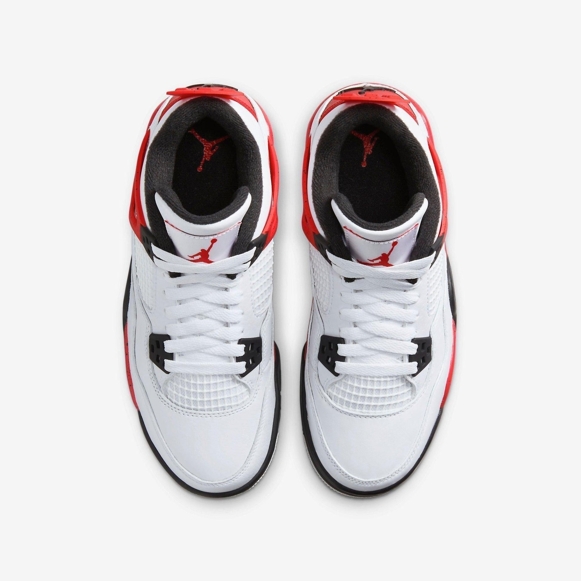 Air Jordan 4 Retro 'Red Cement' (2023) (GS) [408452-161] Athletic Basketball Sports Sneakers in White / Fire Red - Black for Unisex Youth Kids Junior Boys Girls - AVBL MRKT (5)