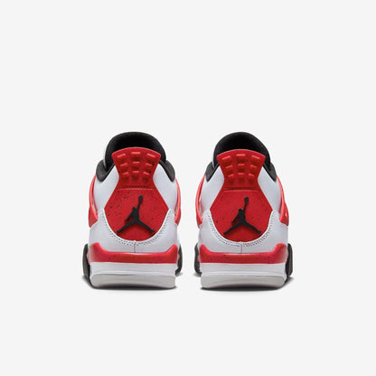 Air Jordan 4 Retro 'Red Cement' (2023) (GS) [408452-161] Athletic Basketball Sports Sneakers in White / Fire Red - Black for Unisex Youth Kids Junior Boys Girls - AVBL MRKT (6)