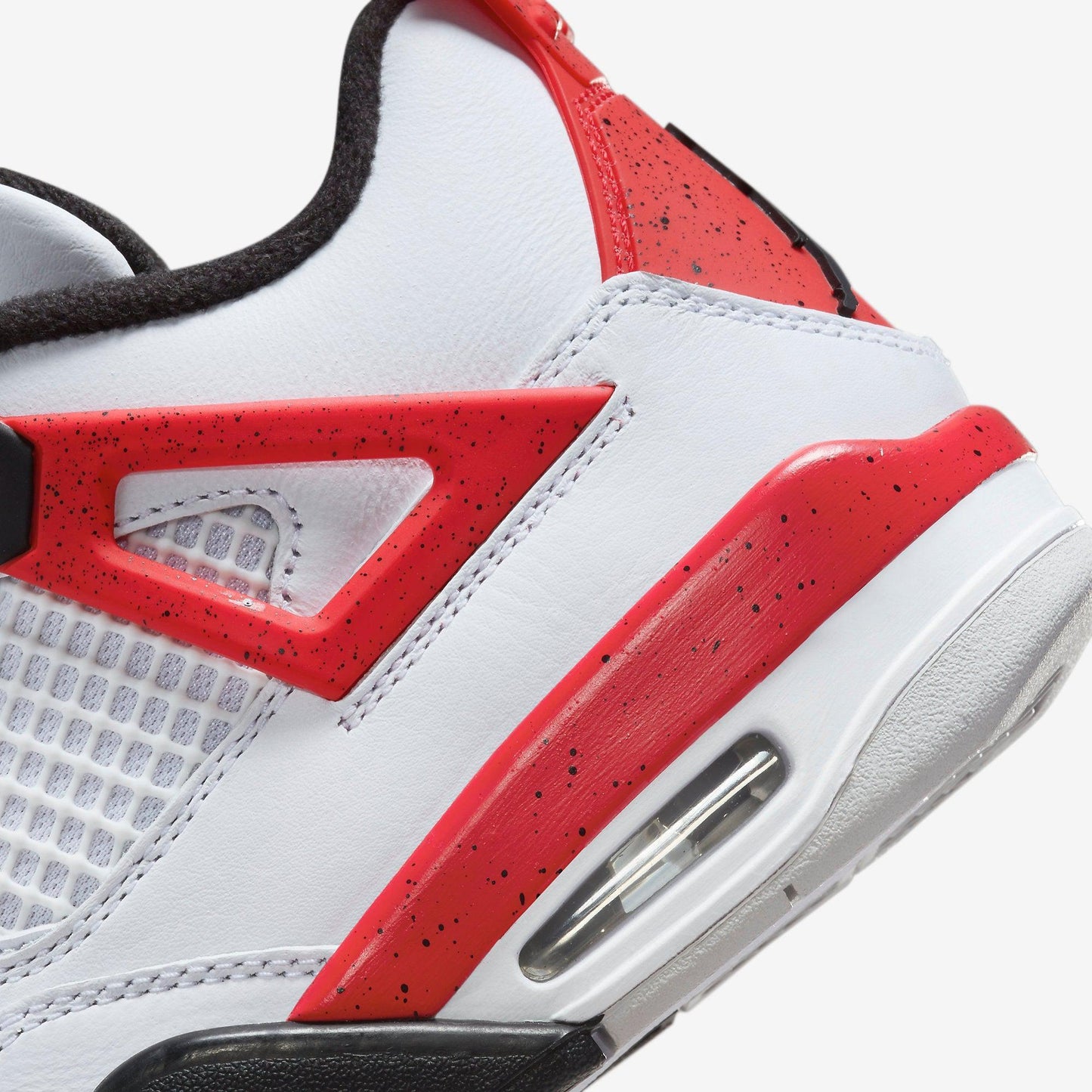 Air Jordan 4 Retro 'Red Cement' (2023) (GS) [408452-161] Athletic Basketball Sports Sneakers in White / Fire Red - Black for Unisex Youth Kids Junior Boys Girls - AVBL MRKT (8)
