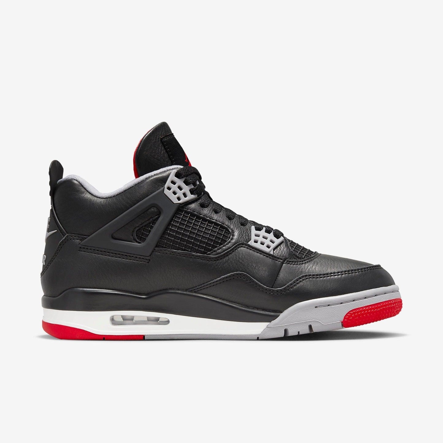 Air Jordan 4 Retro 'Reimagined Bred' (2024) [FV5029-006] Athletic Basketball Sports Sneakers in Black / Fire Red - Cement Grey for Unisex Adult Mens - AVBL MRKT (4)
