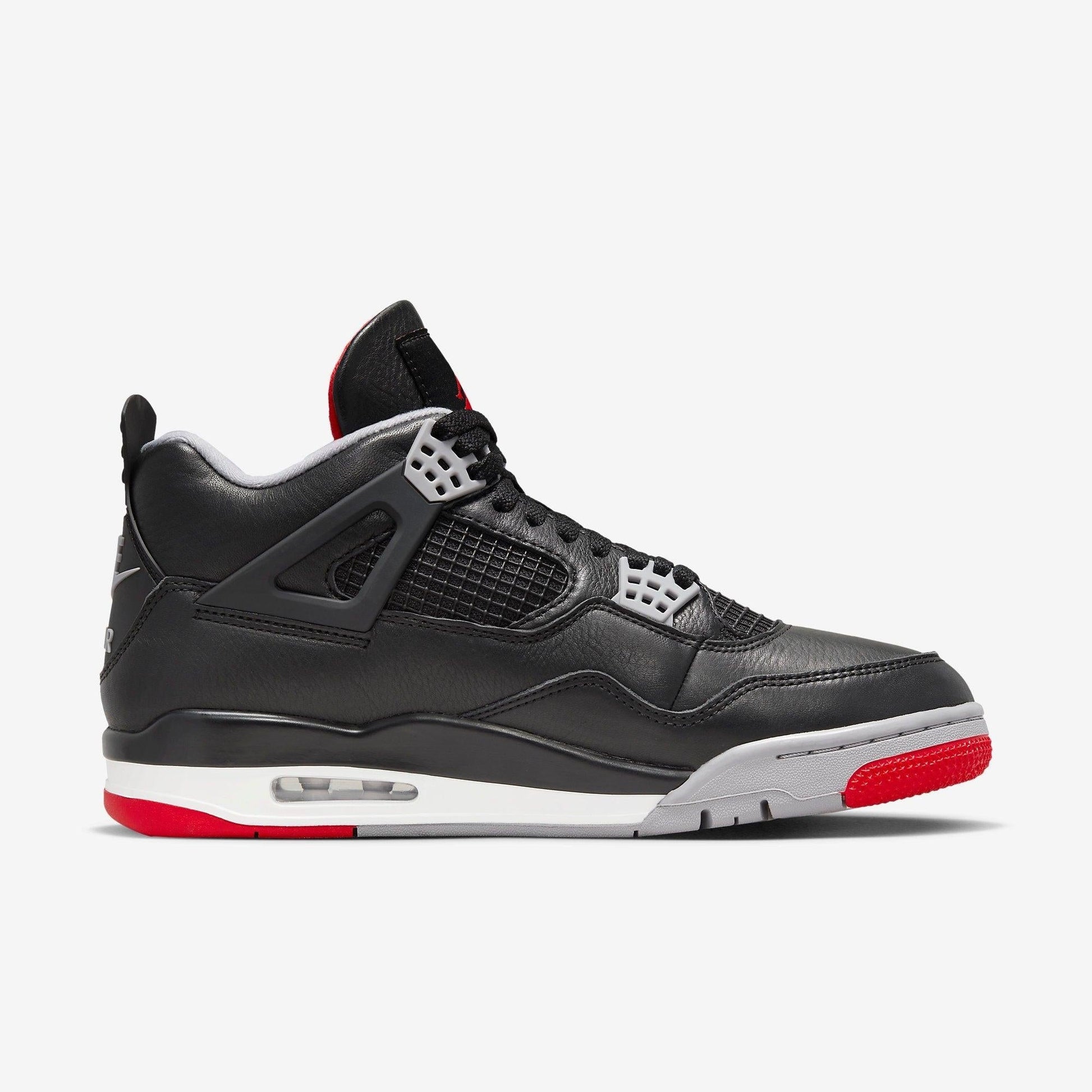 Air Jordan 4 Retro 'Reimagined Bred' (2024) [FV5029-006] Athletic Basketball Sports Sneakers in Black / Fire Red - Cement Grey for Unisex Adult Mens - AVBL MRKT (4)