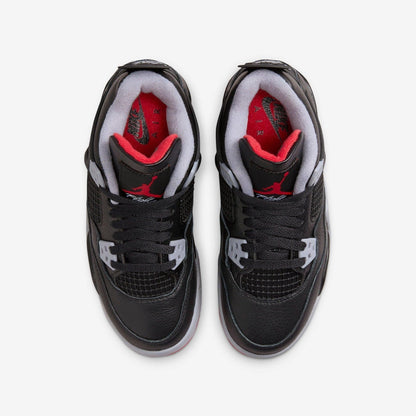 Air Jordan 4 Retro 'Reimagined Bred' (2024) (GS) [FQ8213-006] Athletic Basketball Sports Sneakers in Black / Fire Red - Cement Grey for Unisex Youth Kids Junior Boys Girls - AVBL MRKT (5)