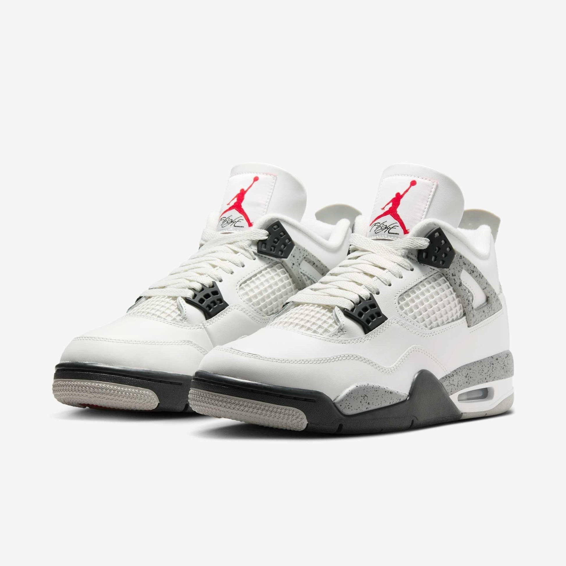 Air Jordan 4 Retro 'Reimagined White Cement' (2025) [FV5029-100] Athletic Basketball Sports Sneakers in Summit White / Fire Red - Tech Grey - Black for Unisex Adult Mens - AVBL MRKT (1)