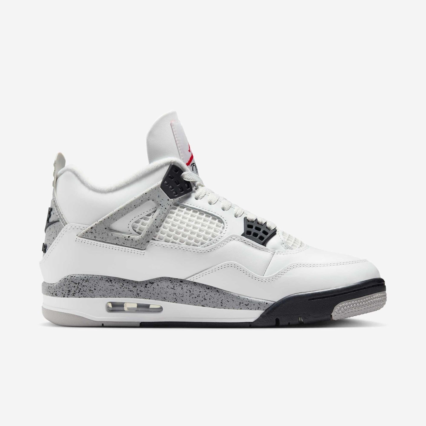 Air Jordan 4 Retro 'Reimagined White Cement' (2025) [FV5029-100] Athletic Basketball Sports Sneakers in Summit White / Fire Red - Tech Grey - Black for Unisex Adult Mens - AVBL MRKT (4)