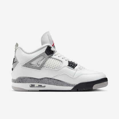 Air Jordan 4 Retro 'Reimagined White Cement' (2025) [FV5029-100] Athletic Basketball Sports Sneakers in Summit White / Fire Red - Tech Grey - Black for Unisex Adult Mens - AVBL MRKT (4)