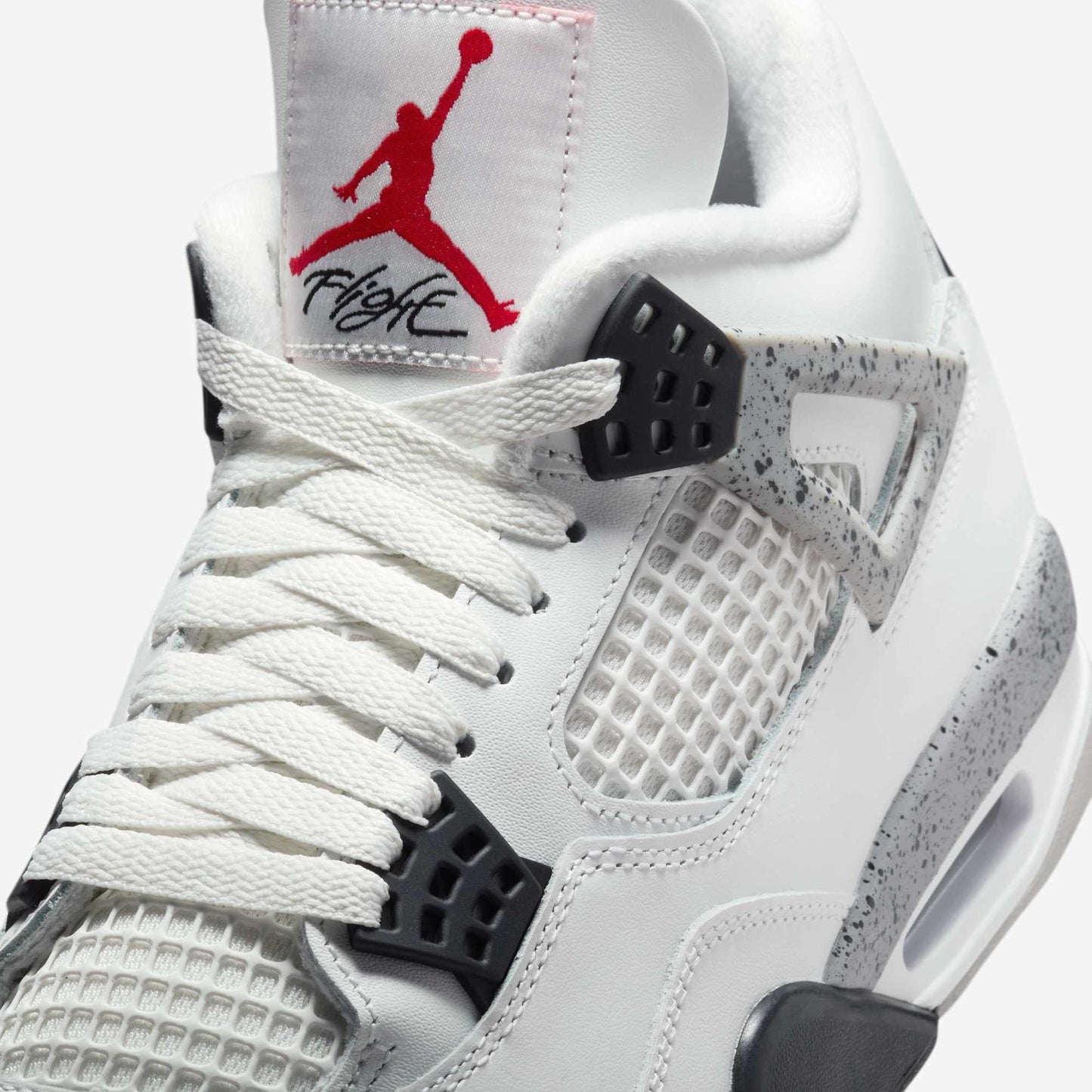 Air Jordan 4 Retro 'Reimagined White Cement' (2025) [FV5029-100] Athletic Basketball Sports Sneakers in Summit White / Fire Red - Tech Grey - Black for Unisex Adult Mens - AVBL MRKT (7)