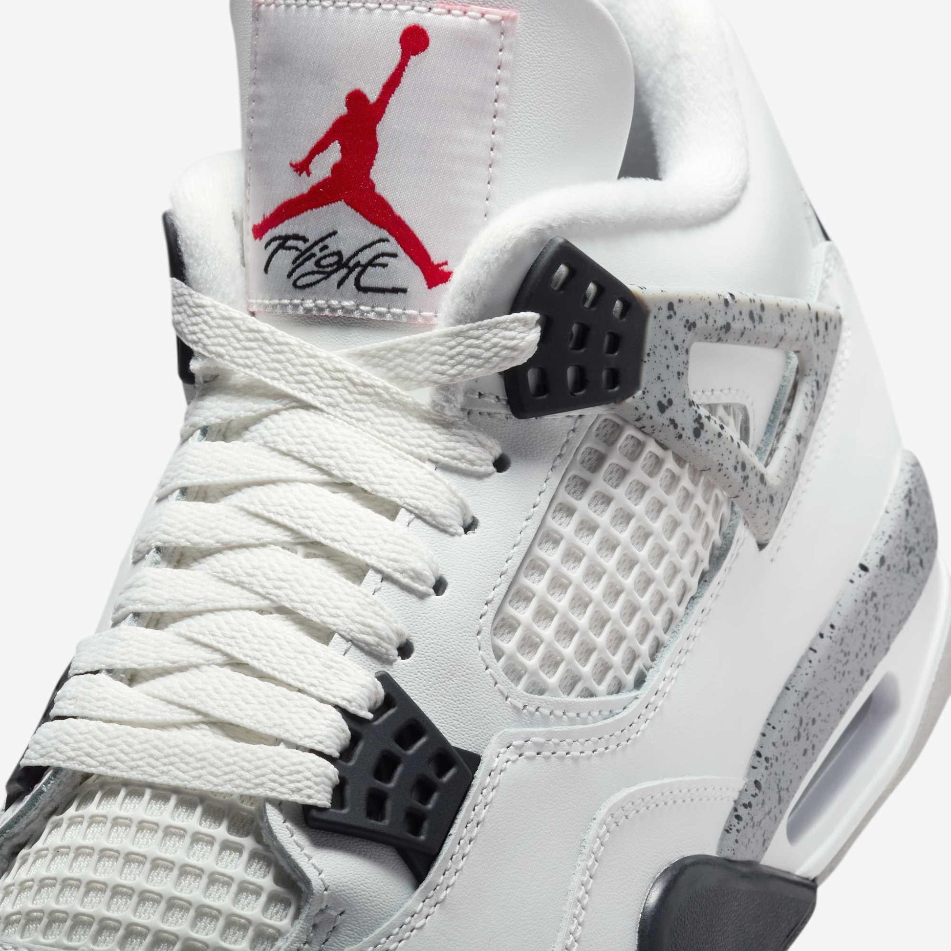 Air Jordan 4 Retro 'Reimagined White Cement' (2025) [FV5029-100] Athletic Basketball Sports Sneakers in Summit White / Fire Red - Tech Grey - Black for Unisex Adult Mens - AVBL MRKT (7)