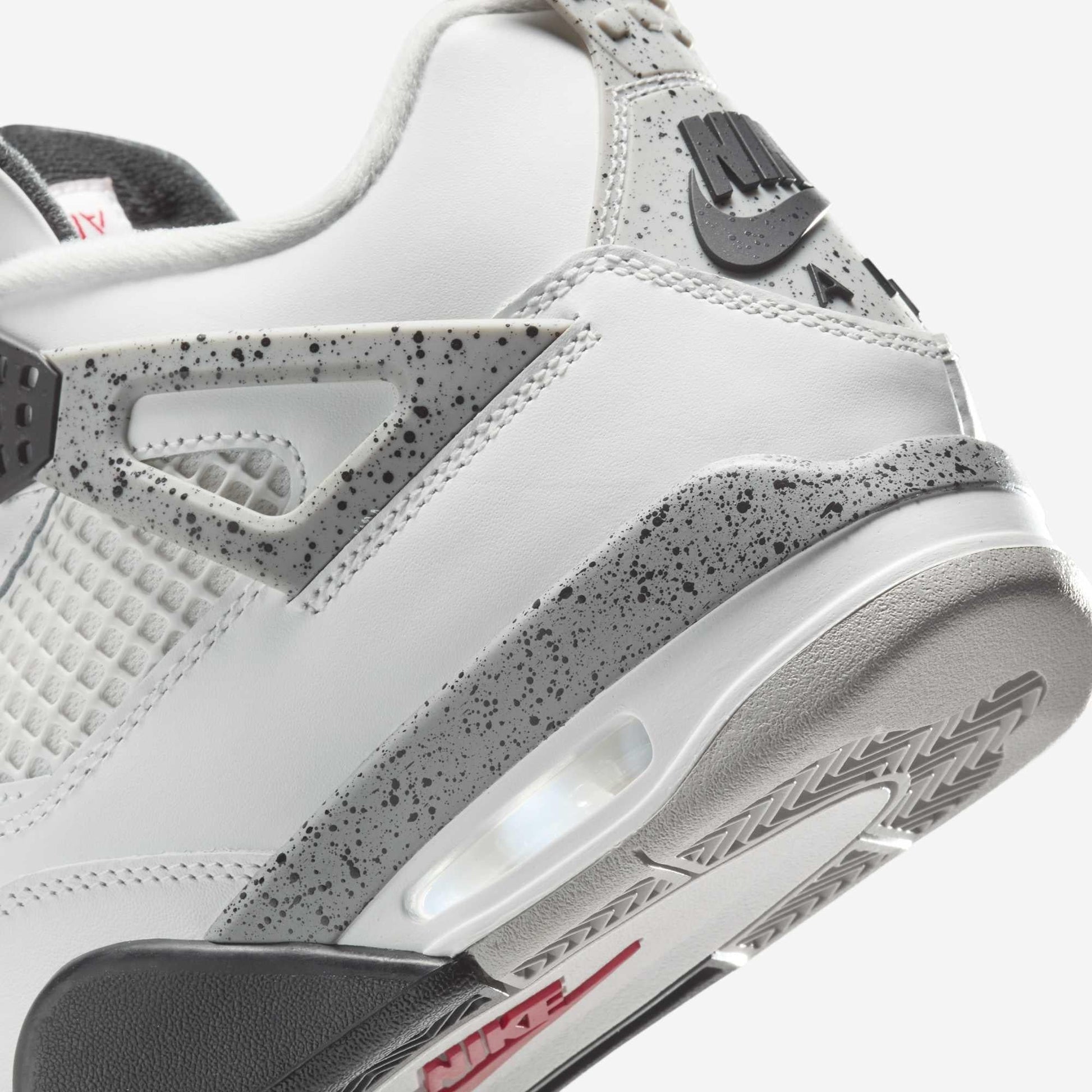 Air Jordan 4 Retro 'Reimagined White Cement' (2025) [FV5029-100] Athletic Basketball Sports Sneakers in Summit White / Fire Red - Tech Grey - Black for Unisex Adult Mens - AVBL MRKT (8)