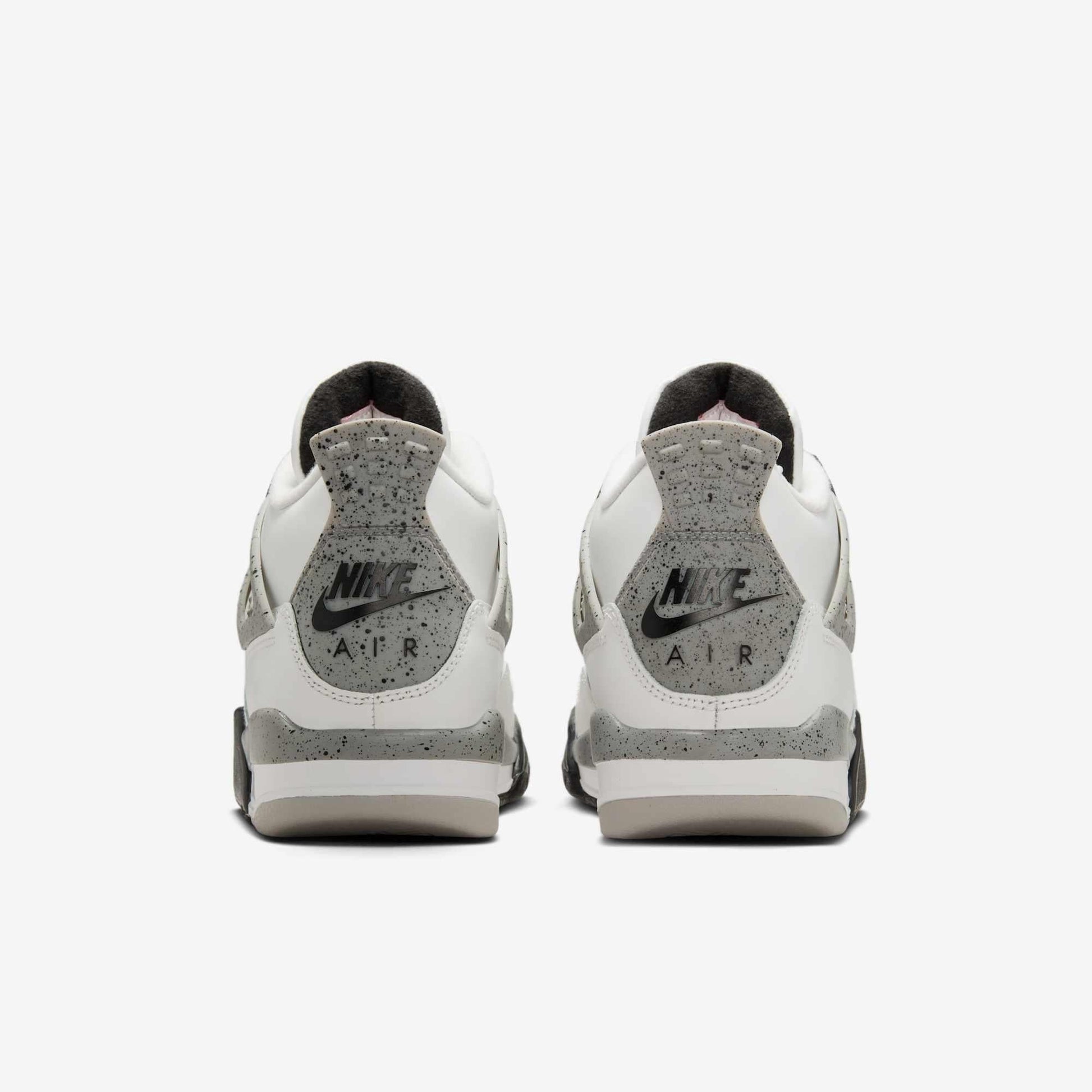Air Jordan 4 Retro 'Reimagined White Cement' (2025) (GS) [IB4171-100] Athletic Basketball Sports Sneakers in Summit White / Fire Red - Tech Grey - Black for Unisex Youth Kids Junior Boys Girls - AVBL MRKT (6)