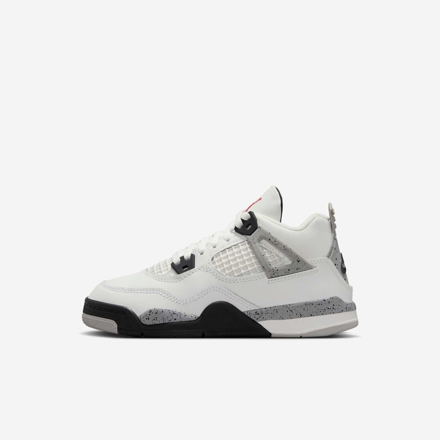Air Jordan 4 Retro 'Reimagined White Cement' (2025) (PS) [IB4388-100] Athletic Basketball Sports Sneakers in Summit White / Fire Red - Tech Grey - Black for Unisex Little Kids Pre-School Boys Girls - AVBL MRKT (2)