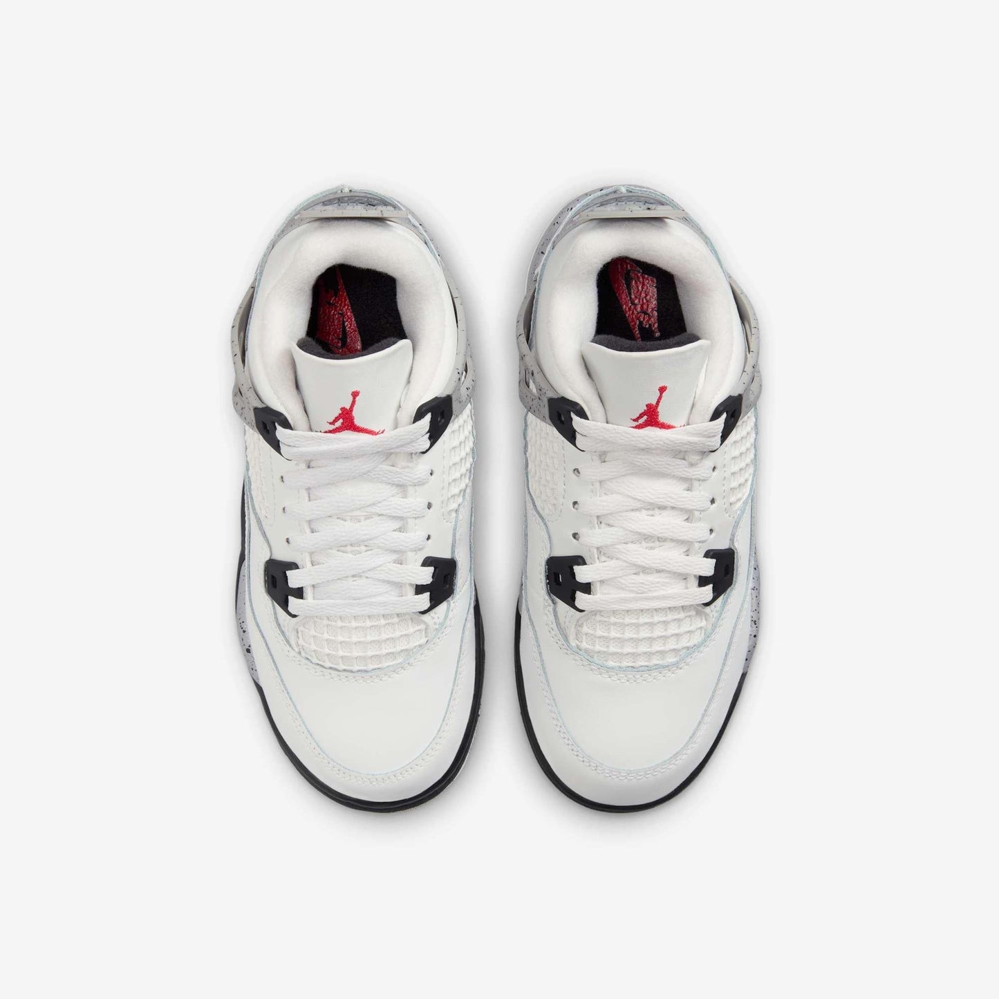 Air Jordan 4 Retro 'Reimagined White Cement' (2025) (PS) [IB4388-100] Athletic Basketball Sports Sneakers in Summit White / Fire Red - Tech Grey - Black for Unisex Little Kids Pre-School Boys Girls - AVBL MRKT (5)