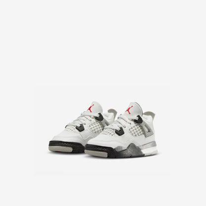 Air Jordan 4 Retro 'Reimagined White Cement' (2025) (TD) [IB4387-100] Athletic Basketball Sports Sneakers in Summit White / Fire Red - Tech Grey - Black for Unisex Baby Infant Toddler - AVBL MRKT (1)