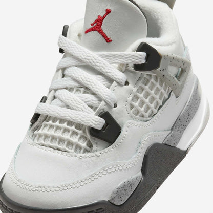 Air Jordan 4 Retro 'Reimagined White Cement' (2025) (TD) [IB4387-100] Athletic Basketball Sports Sneakers in Summit White / Fire Red - Tech Grey - Black for Unisex Baby Infant Toddler - AVBL MRKT (7)