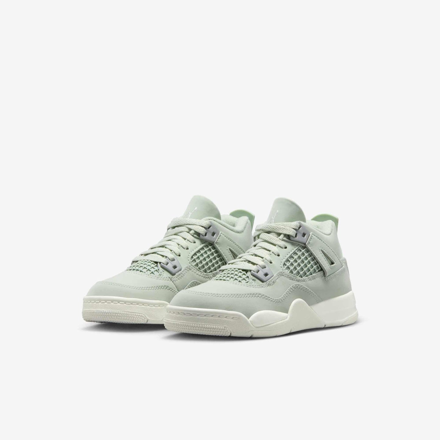 Air Jordan 4 Retro 'Seafoam / Abundance' (2025) (PS) [HV4385-003] Athletic Basketball Sports Sneakers in Seafoam / Sail - Metallic Silver for Unisex Little Kids Pre-School Boys Girls - AVBL MRKT (1)