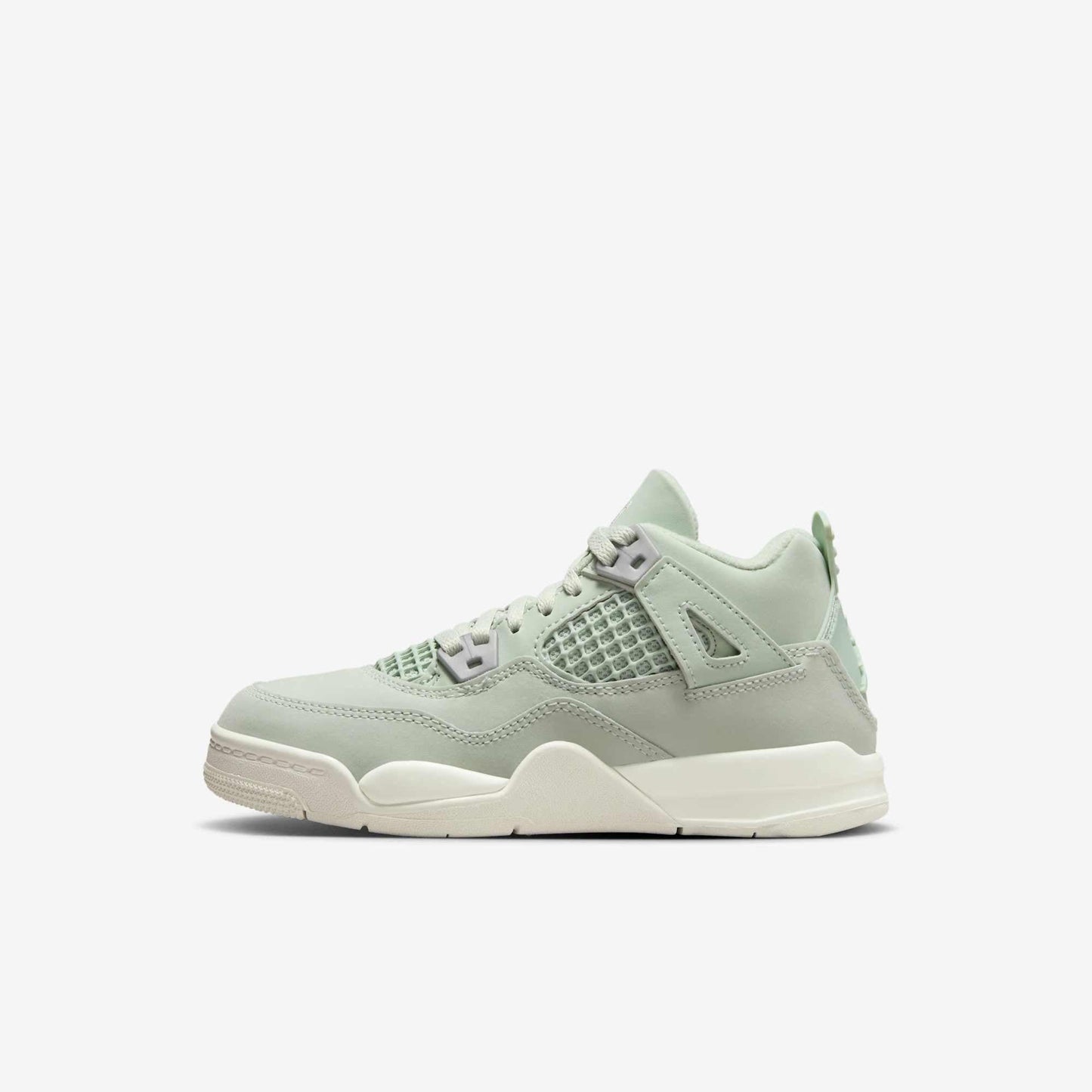 Air Jordan 4 Retro 'Seafoam / Abundance' (2025) (PS) [HV4385-003] Athletic Basketball Sports Sneakers in Seafoam / Sail - Metallic Silver for Unisex Little Kids Pre-School Boys Girls - AVBL MRKT (2)
