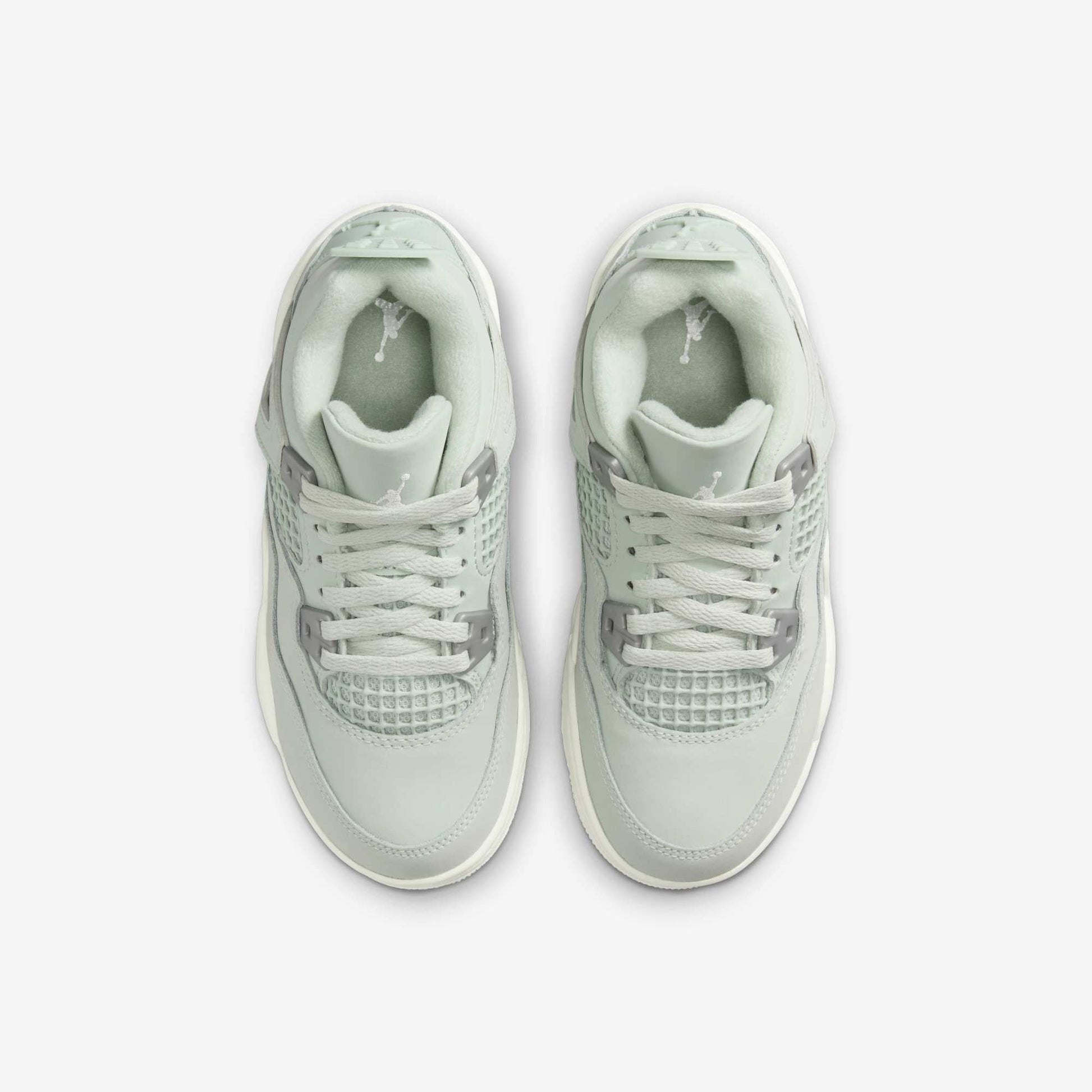 Air Jordan 4 Retro 'Seafoam / Abundance' (2025) (PS) [HV4385-003] Athletic Basketball Sports Sneakers in Seafoam / Sail - Metallic Silver for Unisex Little Kids Pre-School Boys Girls - AVBL MRKT (5)