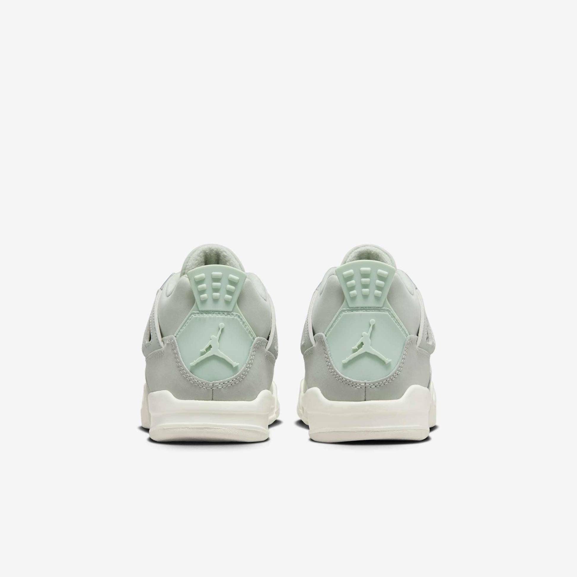Air Jordan 4 Retro 'Seafoam / Abundance' (2025) (PS) [HV4385-003] Athletic Basketball Sports Sneakers in Seafoam / Sail - Metallic Silver for Unisex Little Kids Pre-School Boys Girls - AVBL MRKT (6)