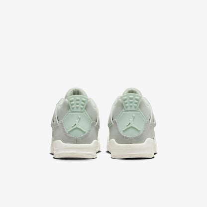 Air Jordan 4 Retro 'Seafoam / Abundance' (2025) (PS) [HV4385-003] Athletic Basketball Sports Sneakers in Seafoam / Sail - Metallic Silver for Unisex Little Kids Pre-School Boys Girls - AVBL MRKT (6)