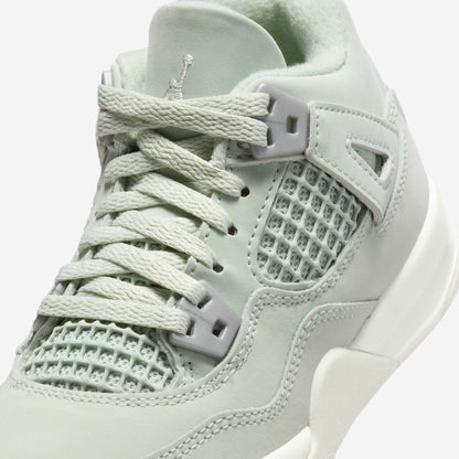 Air Jordan 4 Retro 'Seafoam / Abundance' (2025) (PS) [HV4385-003] Athletic Basketball Sports Sneakers in Seafoam / Sail - Metallic Silver for Unisex Little Kids Pre-School Boys Girls - AVBL MRKT (7)