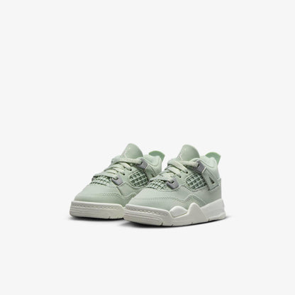 Air Jordan 4 Retro 'Seafoam / Abundance' (2025) (TD) [HV4384-003] Athletic Basketball Sports Sneakers in Seafoam / Sail - Metallic Silver for Unisex Baby Infant Toddler - AVBL MRKT (1)