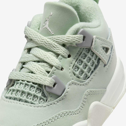 Air Jordan 4 Retro 'Seafoam / Abundance' (2025) (TD) [HV4384-003] Athletic Basketball Sports Sneakers in Seafoam / Sail - Metallic Silver for Unisex Baby Infant Toddler - AVBL MRKT (7)
