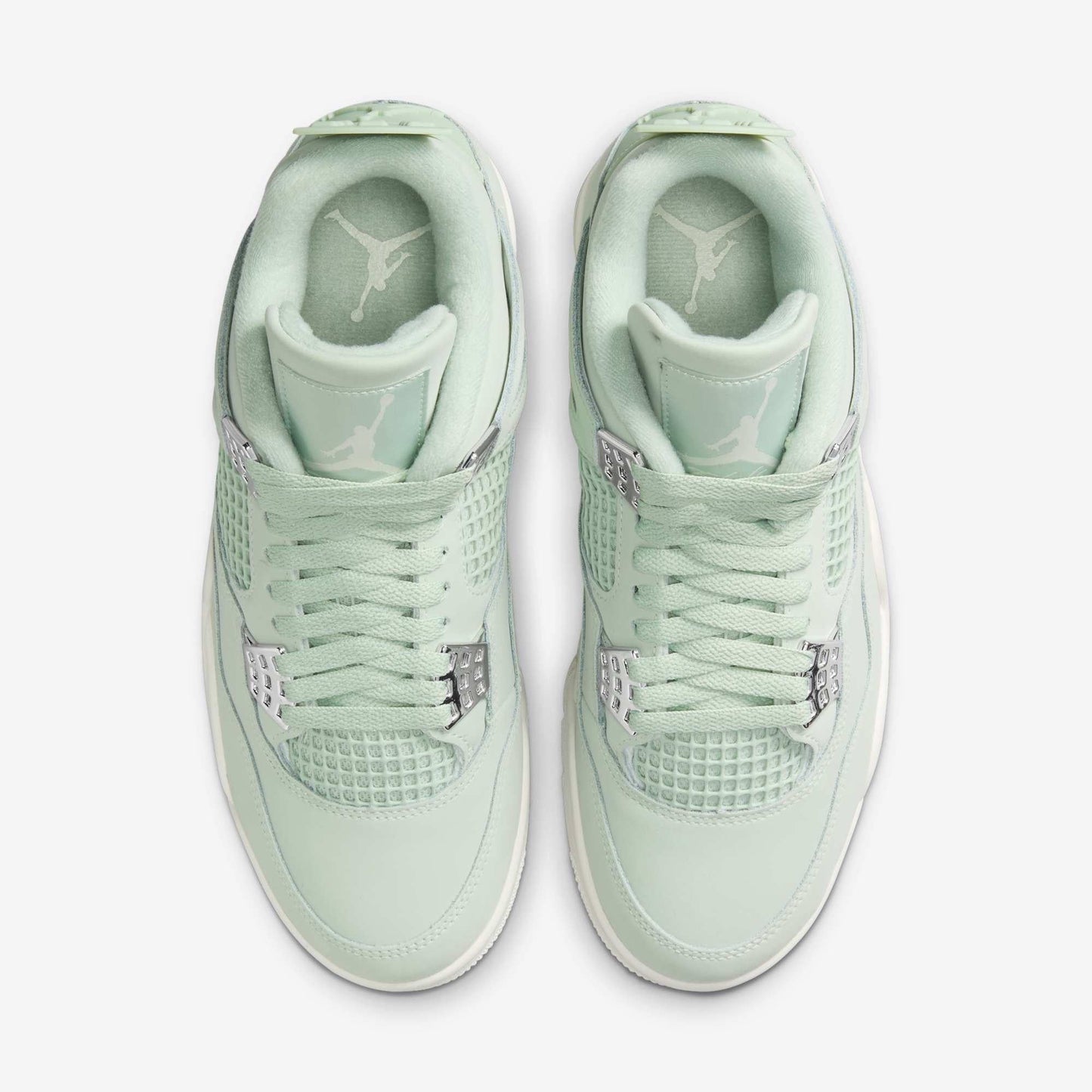 Air Jordan 4 Retro 'Seafoam / Abundance' (2025) (Womens) [HV0823-003] Athletic Basketball Sports Sneakers in Seafoam / Sail - Metallic Silver for Unisex Adult Female Ladies Girls WMNS - AVBL MRKT (5)