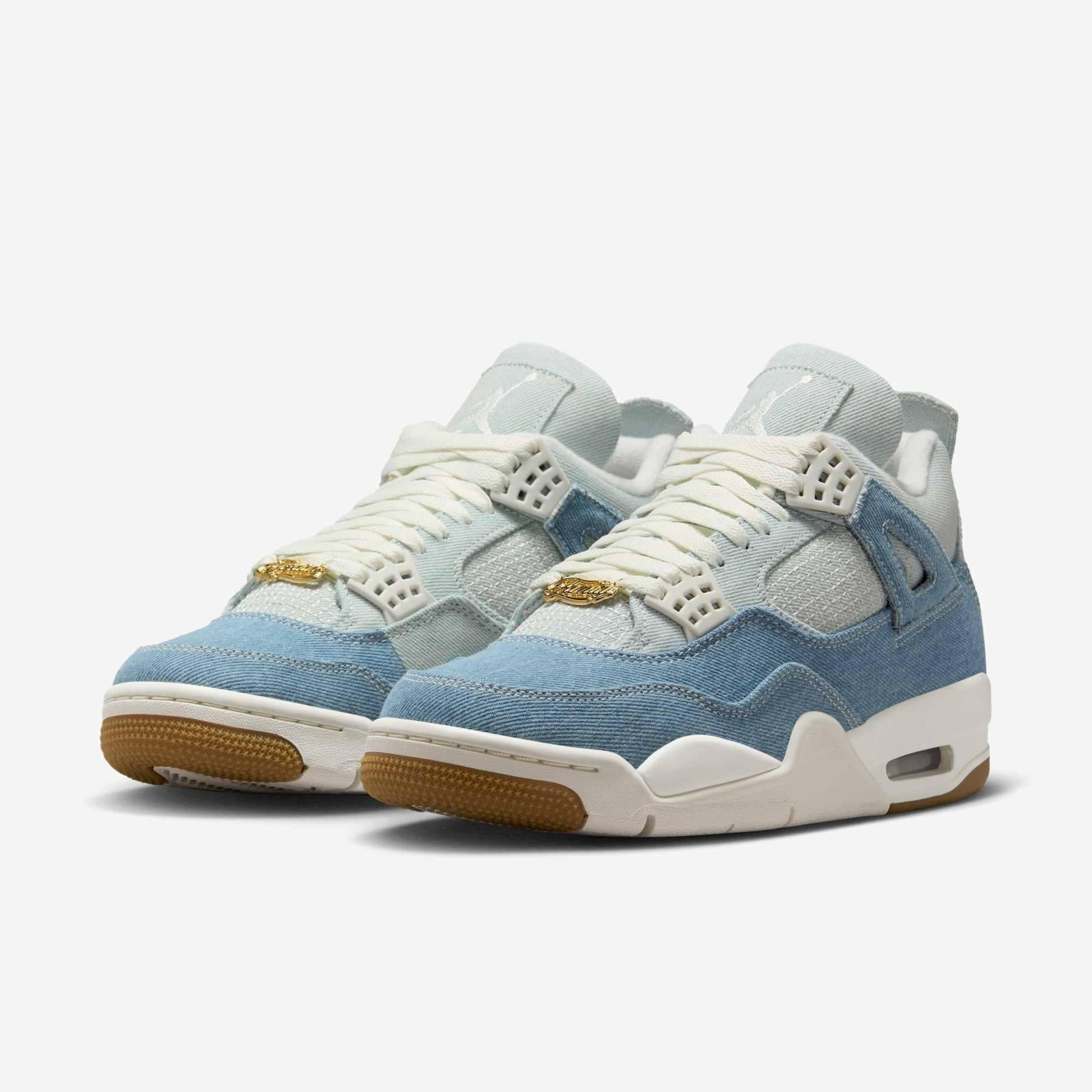 Air Jordan 4 Retro TEX 'Denim / Worn Blue' (2025) (Womens) [IB6716-100] Athletic Basketball Sports Sneakers in Sail / Sail - Gum Light Brown for Unisex Adult Female Ladies Girls WMNS - AVBL MRKT (1)