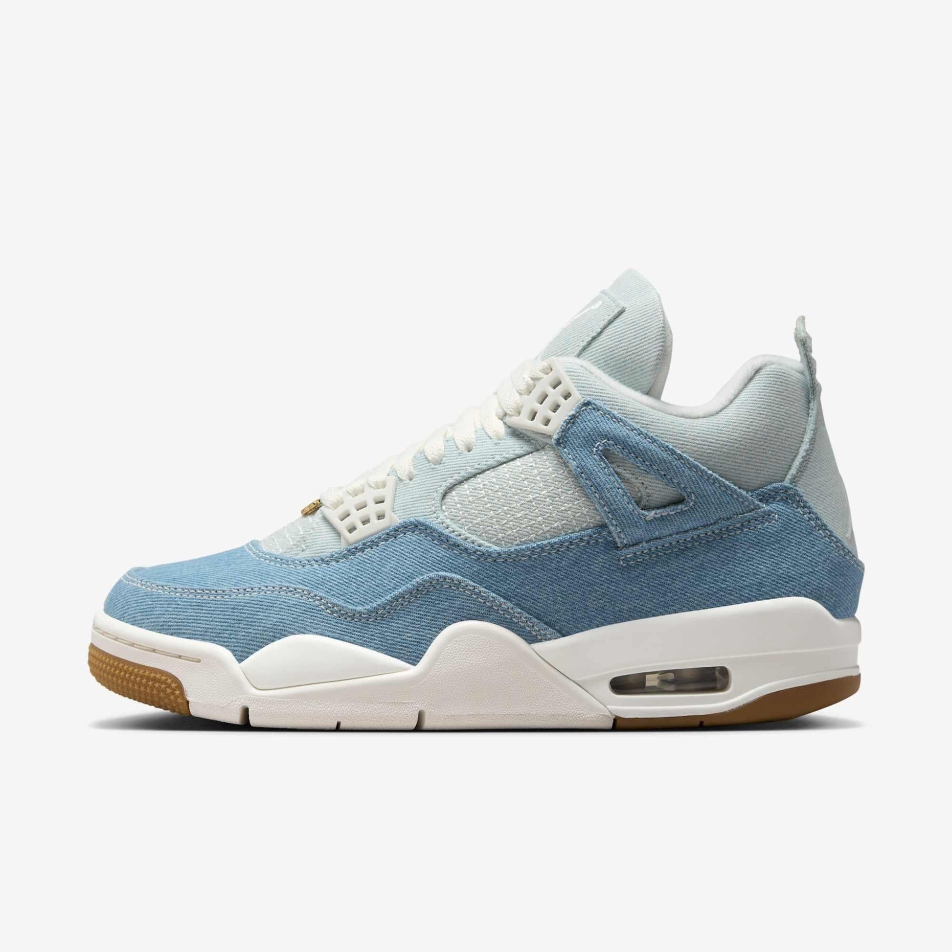 Air Jordan 4 Retro TEX 'Denim / Worn Blue' (2025) (Womens) [IB6716-100] Athletic Basketball Sports Sneakers in Sail / Sail - Gum Light Brown for Unisex Adult Female Ladies Girls WMNS - AVBL MRKT (2)