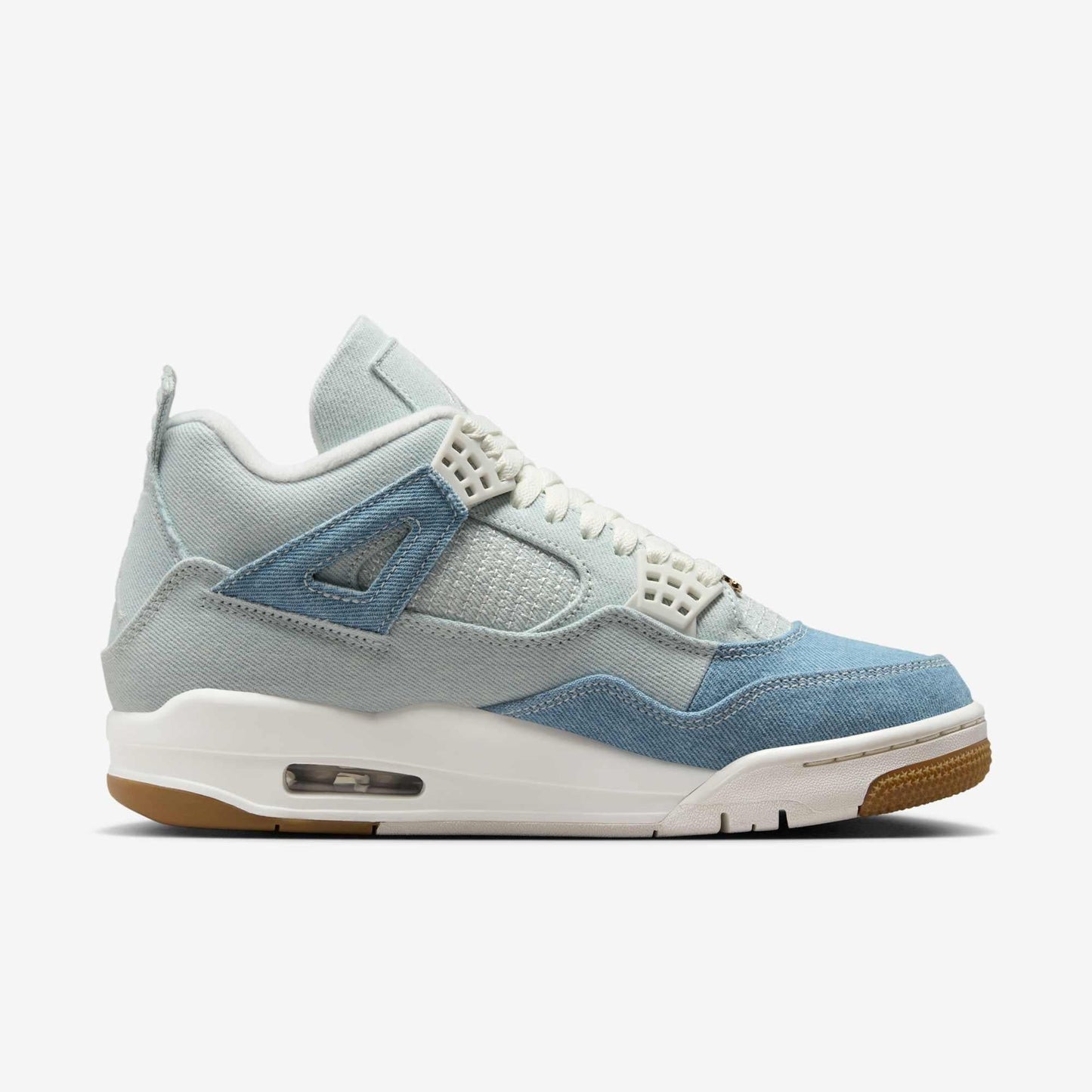 Air Jordan 4 Retro TEX 'Denim / Worn Blue' (2025) (Womens) [IB6716-100] Athletic Basketball Sports Sneakers in Sail / Sail - Gum Light Brown for Unisex Adult Female Ladies Girls WMNS - AVBL MRKT (4)