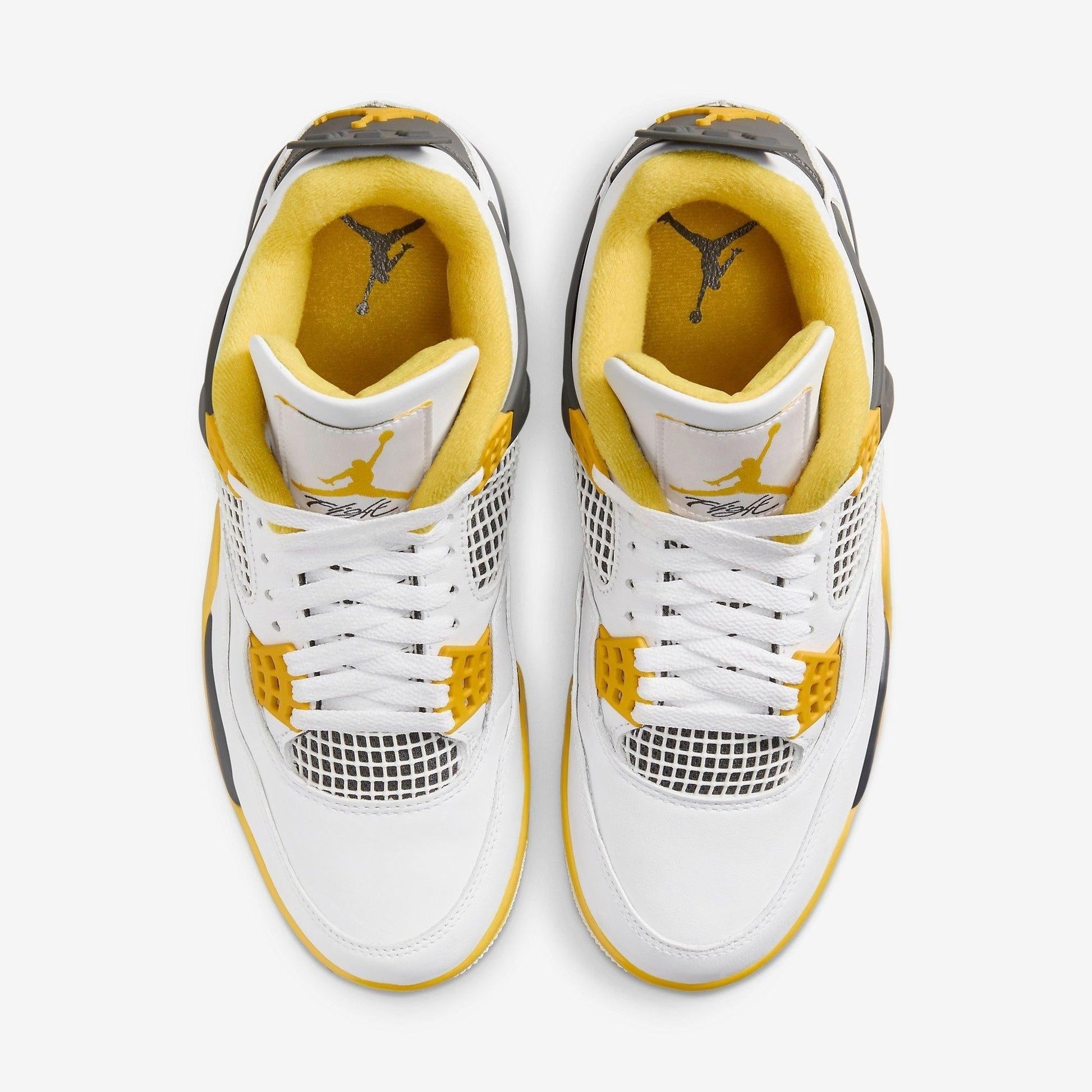 Air Jordan 4 Retro 'Vivid Sulfur' (2024) (Womens) [AQ9129-101] Athletic Basketball Sports Sneakers in White / Coconut Milk - Vivid Sulfur - Black for Unisex Adult Female Ladies Girls WMNS - AVBL MRKT (5)