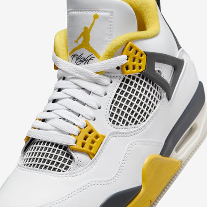 Air Jordan 4 Retro 'Vivid Sulfur' (2024) (Womens) [AQ9129-101] Athletic Basketball Sports Sneakers in White / Coconut Milk - Vivid Sulfur - Black for Unisex Adult Female Ladies Girls WMNS - AVBL MRKT (7)