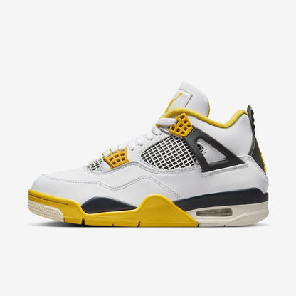 Air Jordan 4 Retro 'Vivid Sulfur' (2024) (Womens) [AQ9129-101] Athletic Basketball Sports Sneakers in White / Coconut Milk - Vivid Sulfur - Black for Unisex Adult Female Ladies Girls WMNS - AVBL MRKT (2)