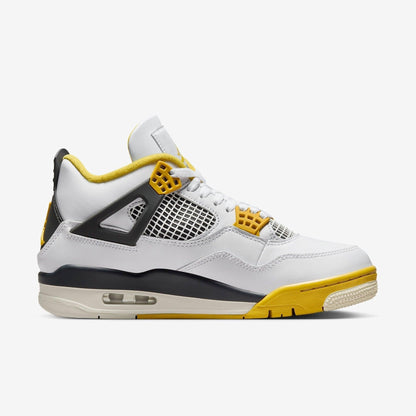 Air Jordan 4 Retro 'Vivid Sulfur' (2024) (Womens) [AQ9129-101] Athletic Basketball Sports Sneakers in White / Coconut Milk - Vivid Sulfur - Black for Unisex Adult Female Ladies Girls WMNS - AVBL MRKT (4)