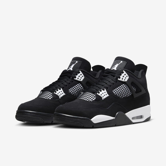 Air Jordan 4 Retro 'White Thunder' (2024) [FQ8138-001] Athletic Basketball Sports Sneakers in Black / White - Black for Unisex Adult Mens - AVBL MRKT (1)