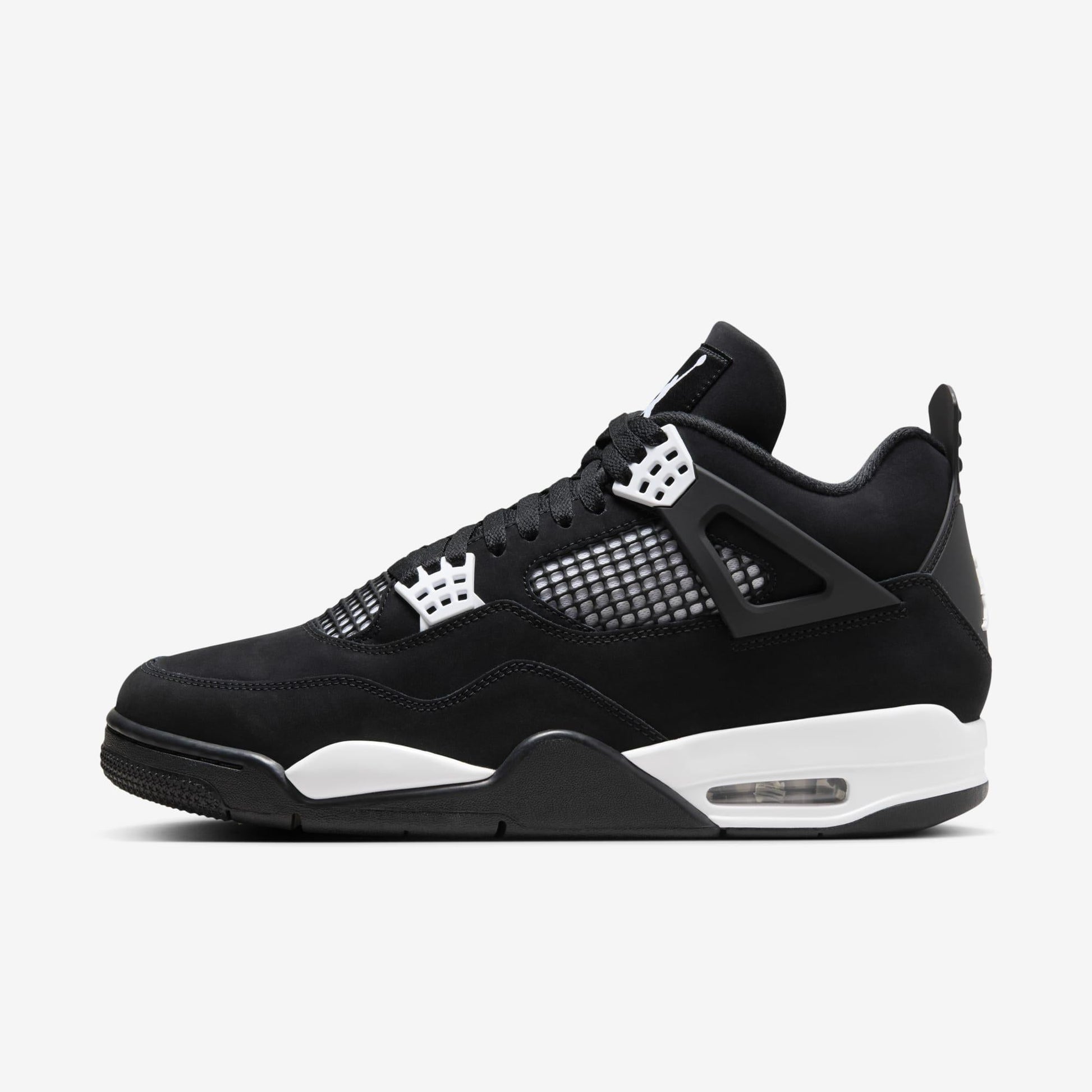 Air Jordan 4 Retro 'White Thunder' (2024) [FQ8138-001] Athletic Basketball Sports Sneakers in Black / White - Black for Unisex Adult Mens - AVBL MRKT (2)