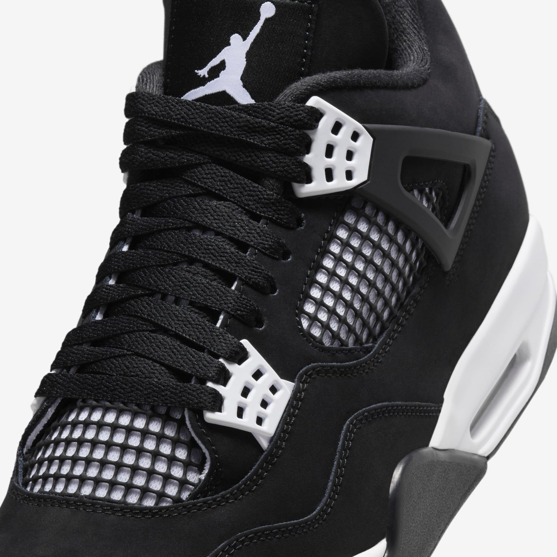 Air Jordan 4 Retro 'White Thunder' (2024) [FQ8138-001] Athletic Basketball Sports Sneakers in Black / White - Black for Unisex Adult Mens - AVBL MRKT (7)